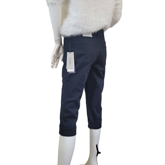 NYDJ Marilyn Crop Cuff Black Premium Denim Lift Tuck Jeans Size 2P-NEW (36) - Picture 5 of 12